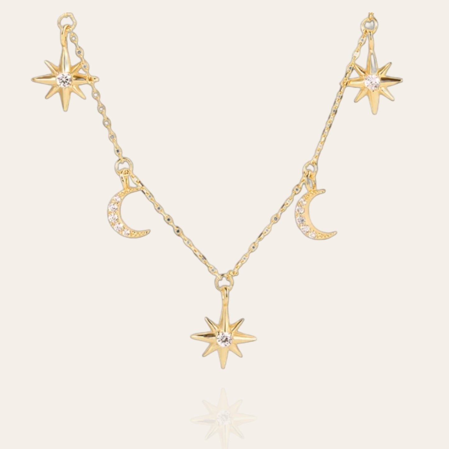 Star & Moon Charm Necklace